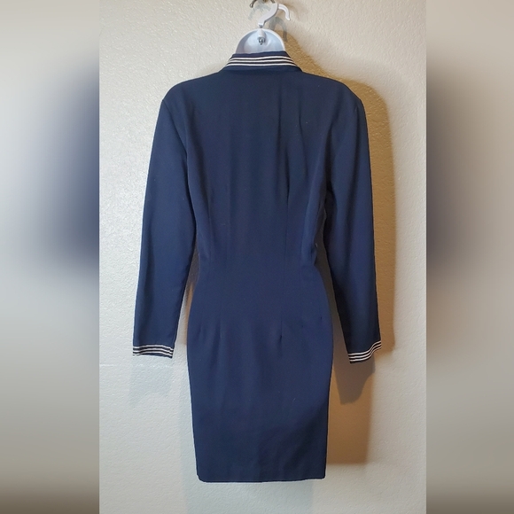 La Belle Vintage Navy Double-Breasted Nautical Suit Jacket Sheath Dress Size 6/7 - Picture 8 of 11